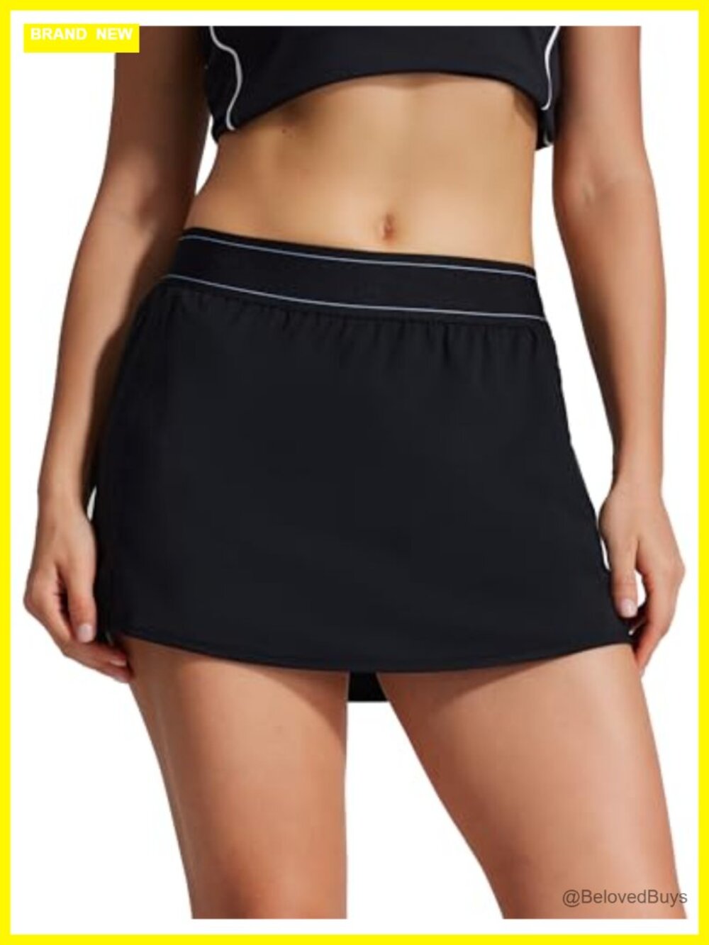 Women's High Waisted Tennis Skort with Pockets & Built-in Shorts